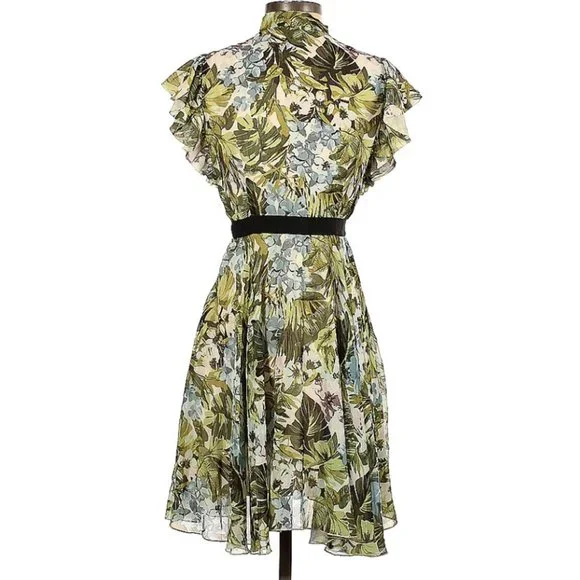Pinko | Dresses | Pinko Floral Arleen Dress Green Flowy | Poshmark